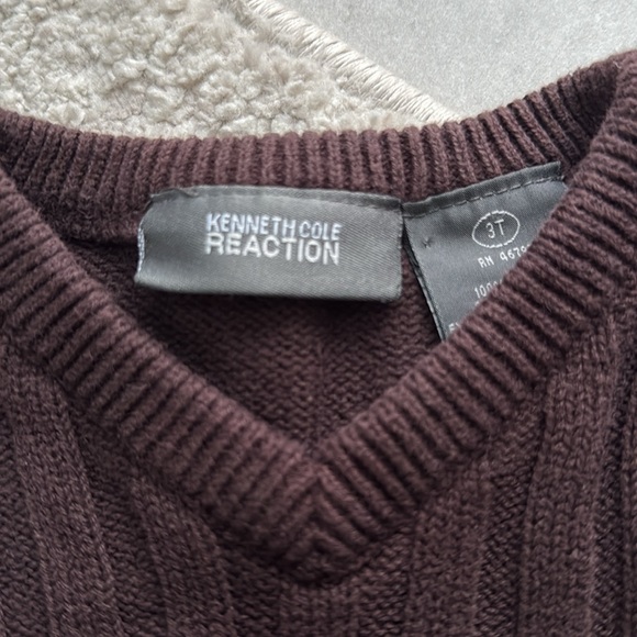 *LIKE NEW* Kenneth Cole Reaction Boy's Brown/Lt. Blue 100% Cotton Vest - Size 3T - Picture 3 of 7